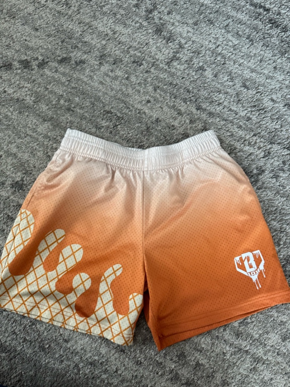 Kids Orange Ombre Athletic Shorts for Baseball lovers